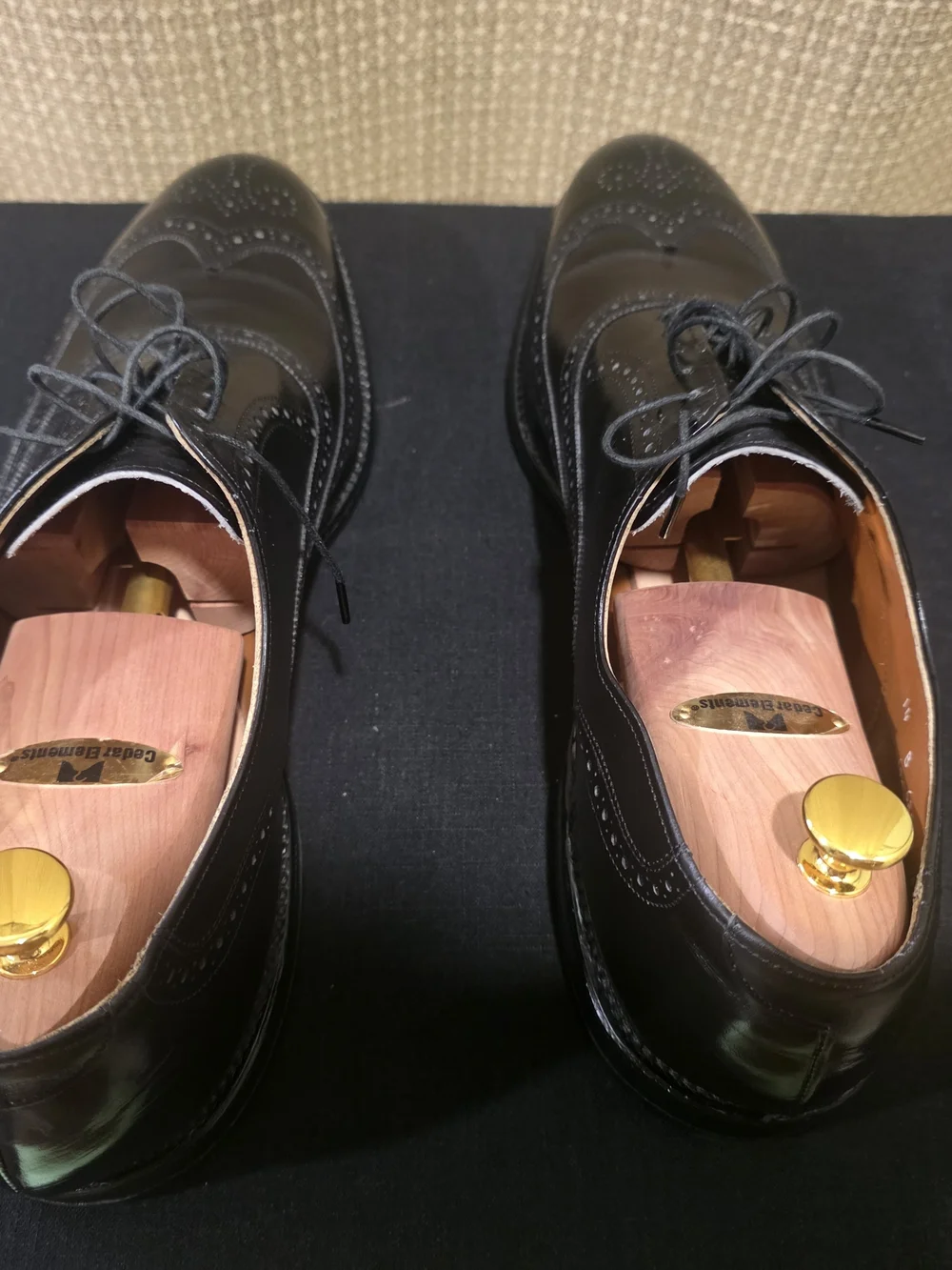 Allen Edmonds Black Leather Wingtip Oxfords